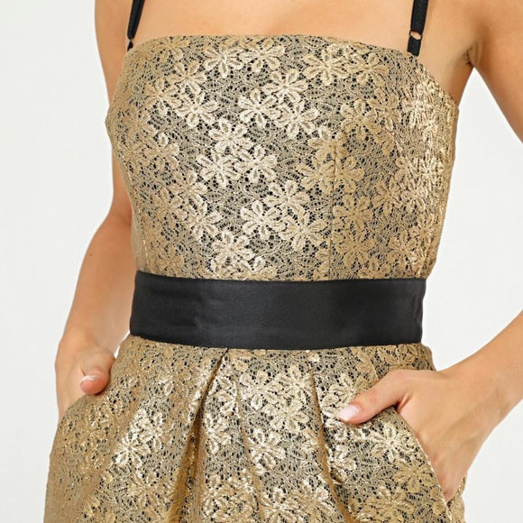 Dolce & Gabbana Gold Floral Knee Length Formal Dress - Picture 2 of 4